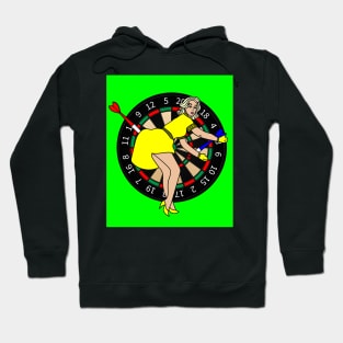 Dartboard Dart Player With Darts Arrows Hoodie